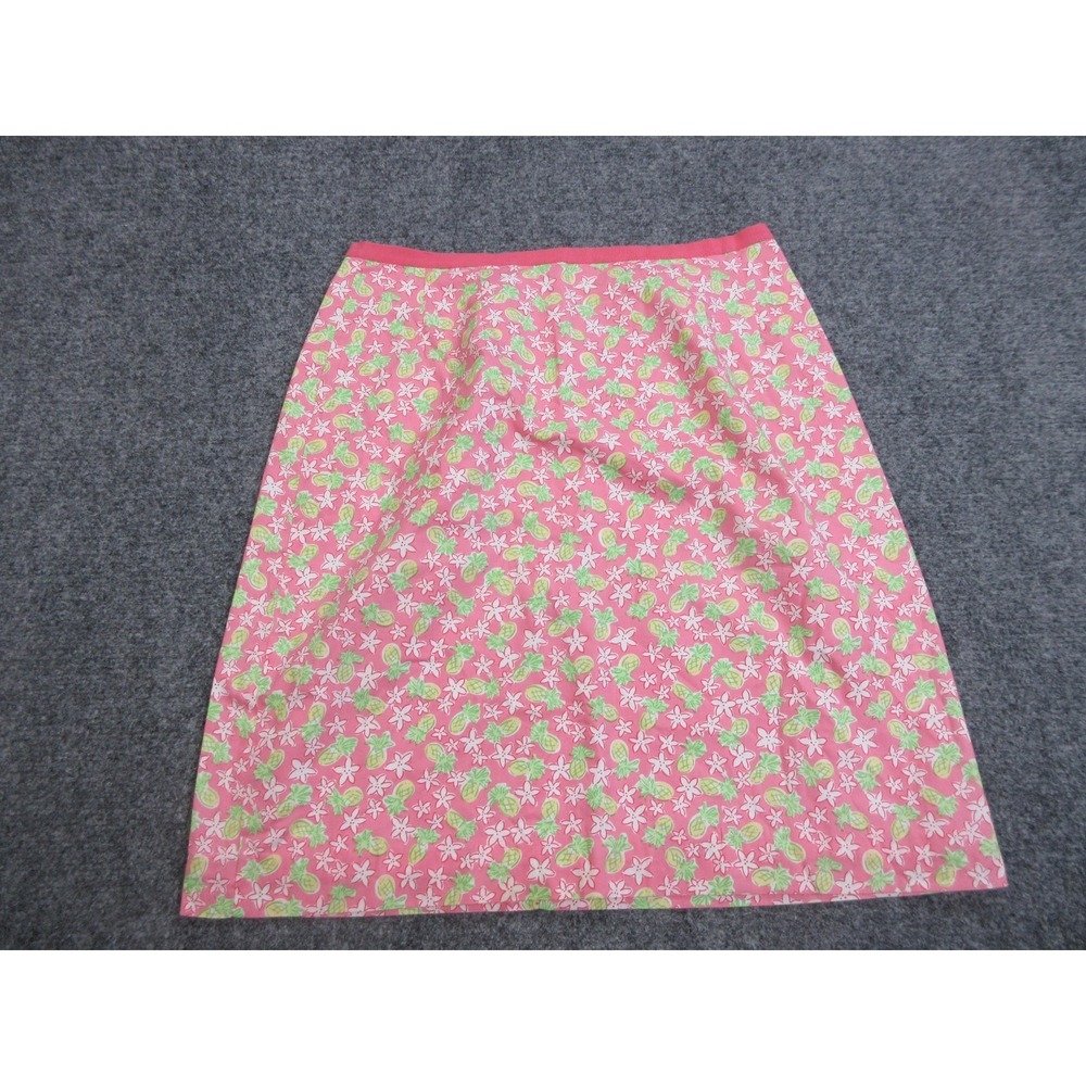 Vintage Lilly Pulitzer Skirt Womens 2 Pink Pineapple Floral Print Lined Tropical
